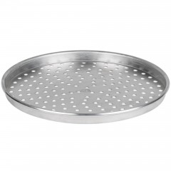 18" x 1" Perforated Heavy Weight Aluminum Straight Sided Pizza Pan