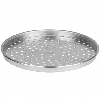 18" x 1" Perforated Heavy Weight Aluminum Straight Sided Pizza Pan