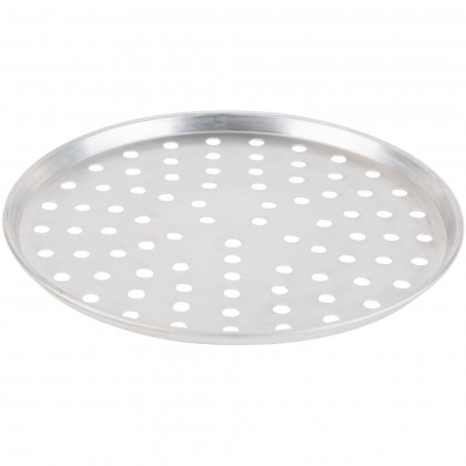 Perforated Standard Weight Aluminum Tapered / Nesting Pizza Pan