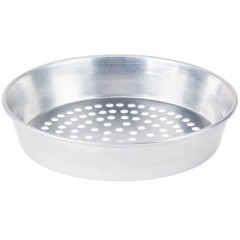 14" x 2" Super Perforated Standard Weight Aluminum Tapered / Nesting Pizza Pan
